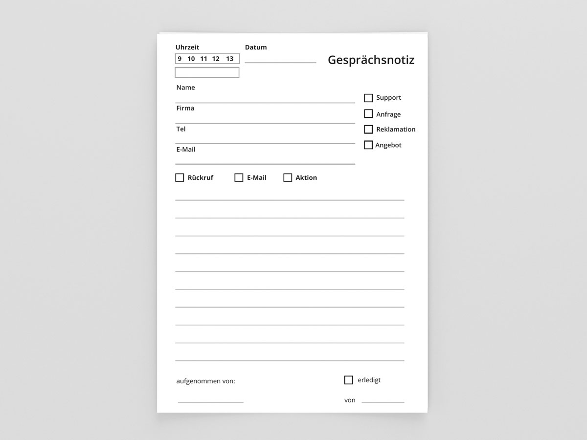 Das Bild zeigt einen Laufzettel für eine Produktion gestaltet von Studio für Grafikdesign Strahlenkatzen